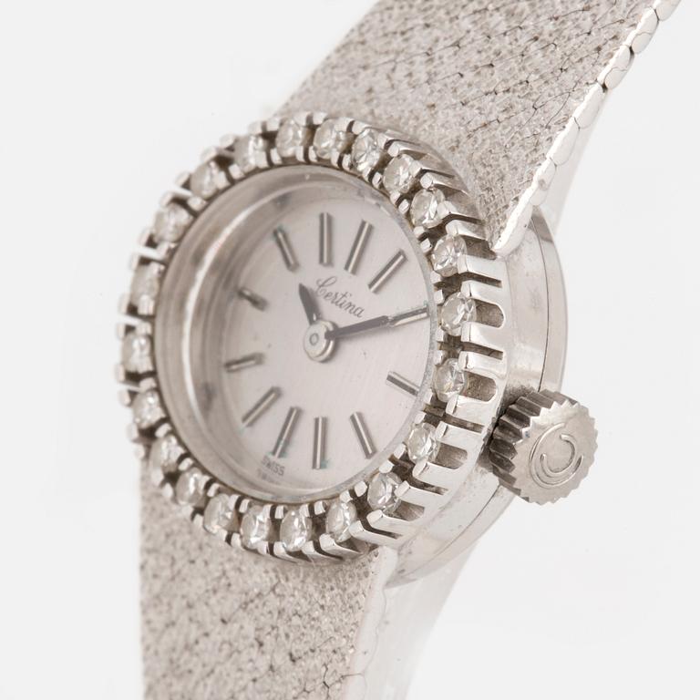 A Certina ladies watch, 18K gold and diamonds.