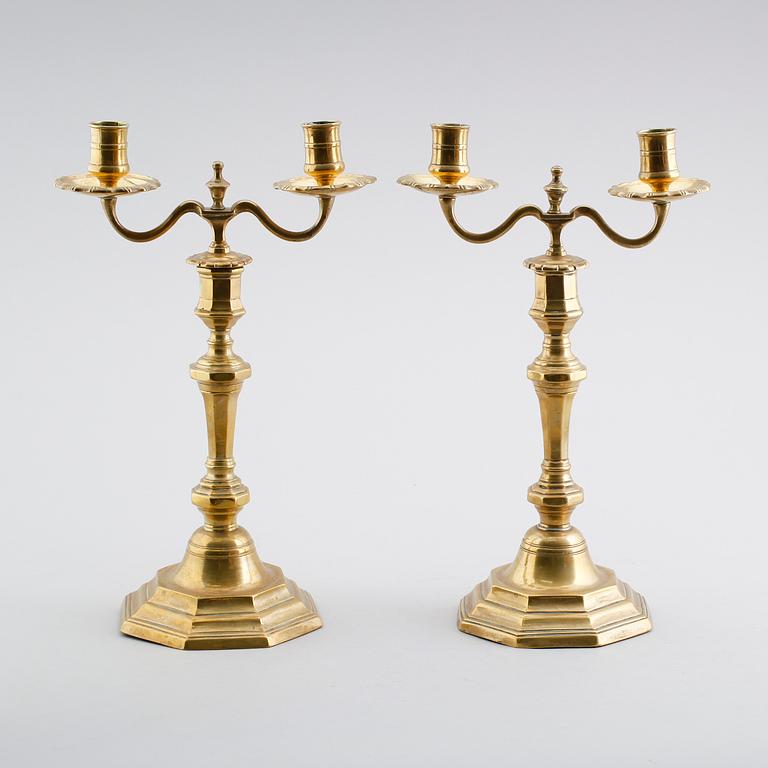 KANDELABRAR,  ett par, 1700-tal.