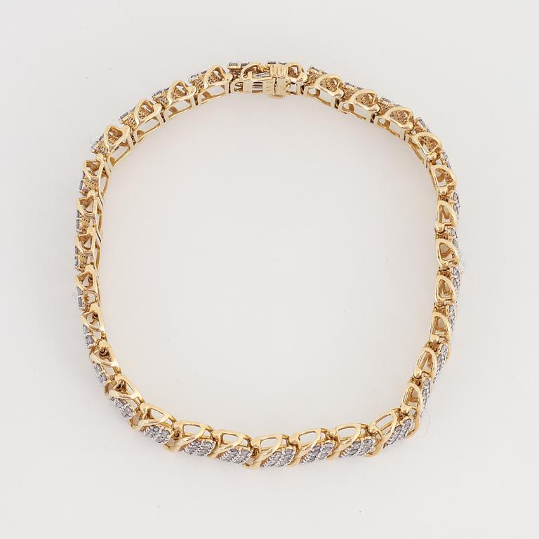 Gold and eight-cut diamond bracelet.
