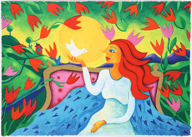 INGRID ROTH, färglitografi, signerad, numrerad 129/290.