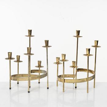 Harry Boström, kandelabrar, 7st, "Spiral", Bo Svensk.