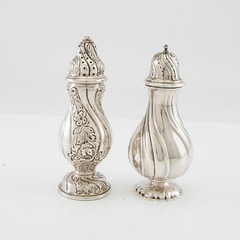 Shakers 2 pcs silver Denmark 1917 and Swedish import marks.