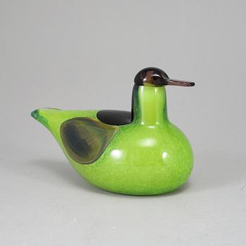 OIVA TOIKKA, a glass bird, Male Common Teal (Tavi Vihreää), 1999, signed O. Toikka Nuutajärvi.