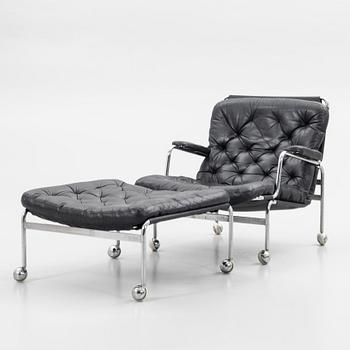 Bruno Mathsson, Armchair with footstool, "Karin 73", DUX, later part of the 20th century.