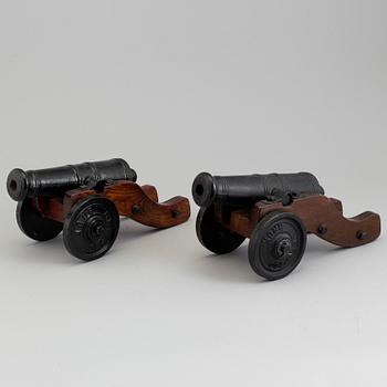 TWO CAST IRON SALUTE CANNONS, Stafsjö bruk, 20th century.