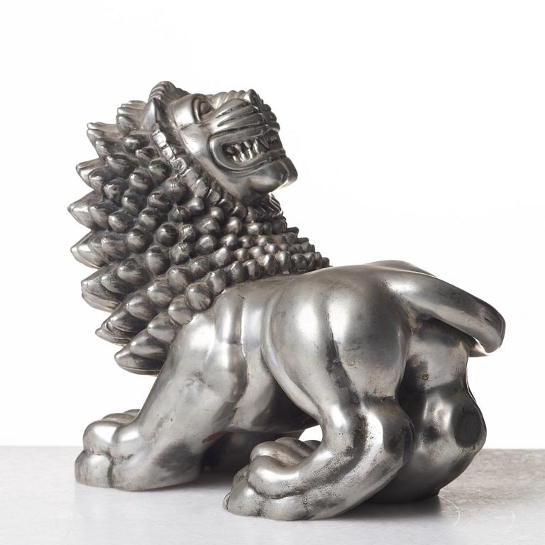 Anna Petrus, a pewter sculpture of a lion, Svenskt Tenn, Stockholm 1960.
