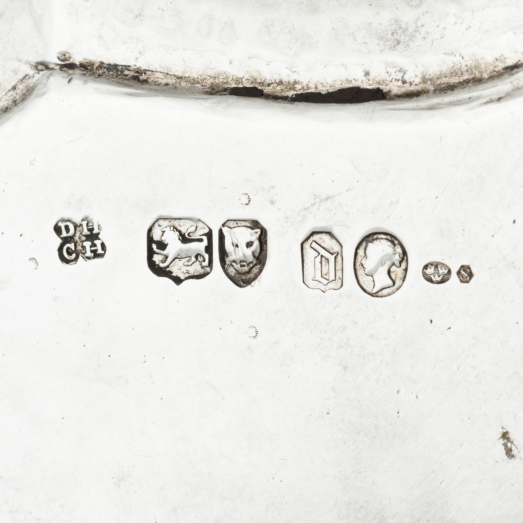 Hands & Son, presenterfat/salver, silver, London 1859.