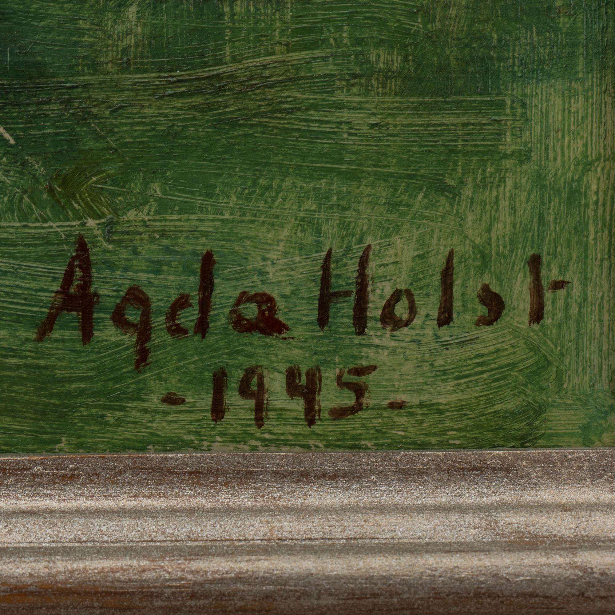 AGDA HOLST, olja på pannå, signerad och daterad- 1945.