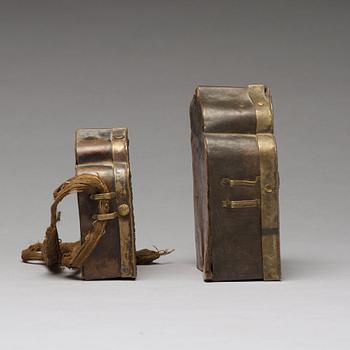 Two Tibetan travel cases/shrines, 19th Century.