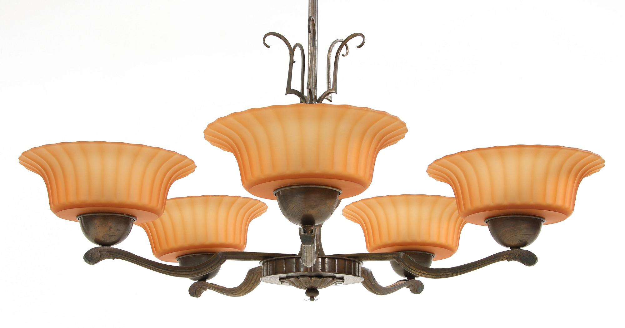 TAKLAMPA, art deco, 1900-talets andra kvartal, h 73.