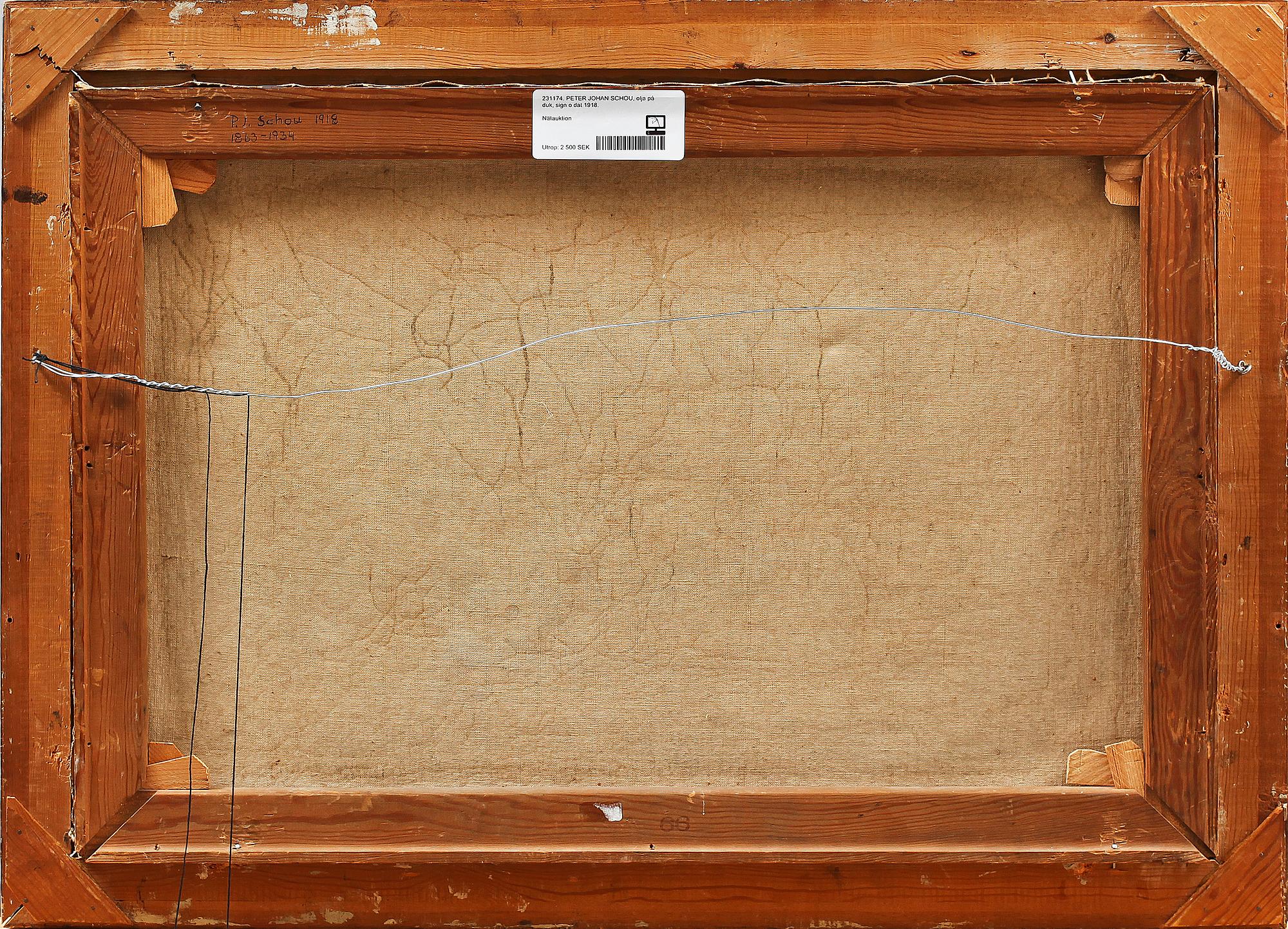 PETER JOHAN SCHOU , olja på duk, sign o dat 1918.