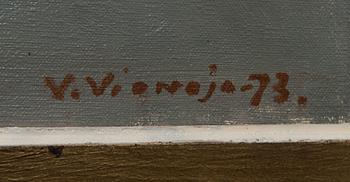 Veikko Vionoja, öljy kankaalle, signeerattu ja päivätty -73.