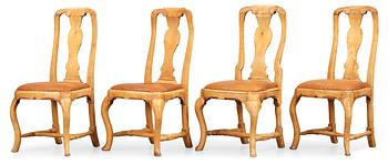 682. Four Swedish Rococo 18th century chairs.