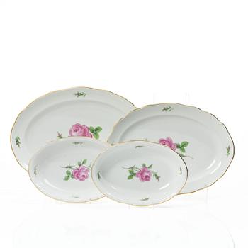 Meissen, A 55 piece "Meissen Rose" (Rote rose/Meissener rose) porcelain dinner service, 20th century.