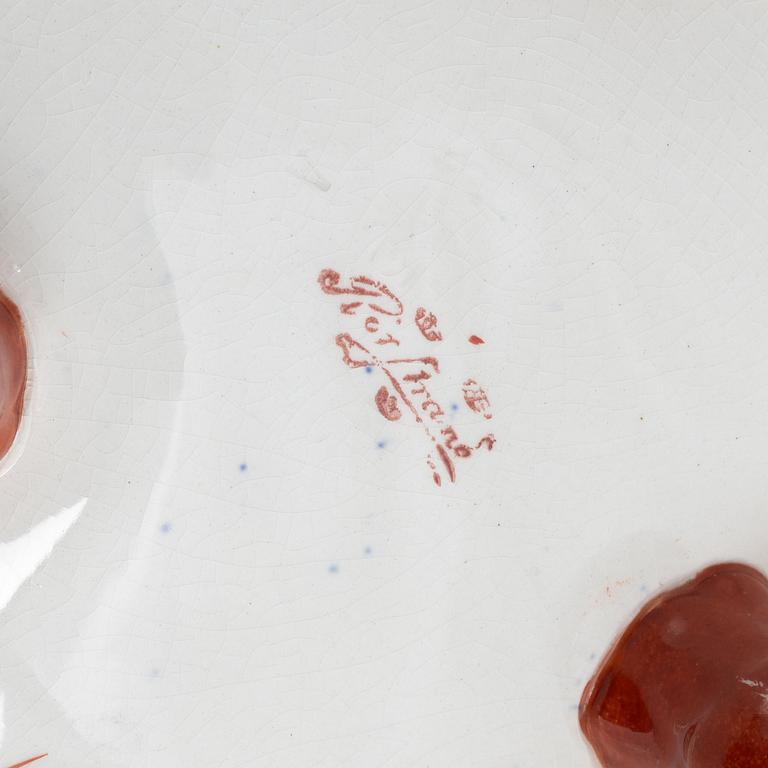 A creamware crayfish bowl, Rörstrand. Twelve side plates, Gustafsberg, early 20th Century.