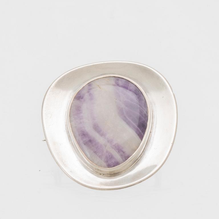 Berit Johansson, brooch and ring, Hugo Strömdahl Stockholm 1963.