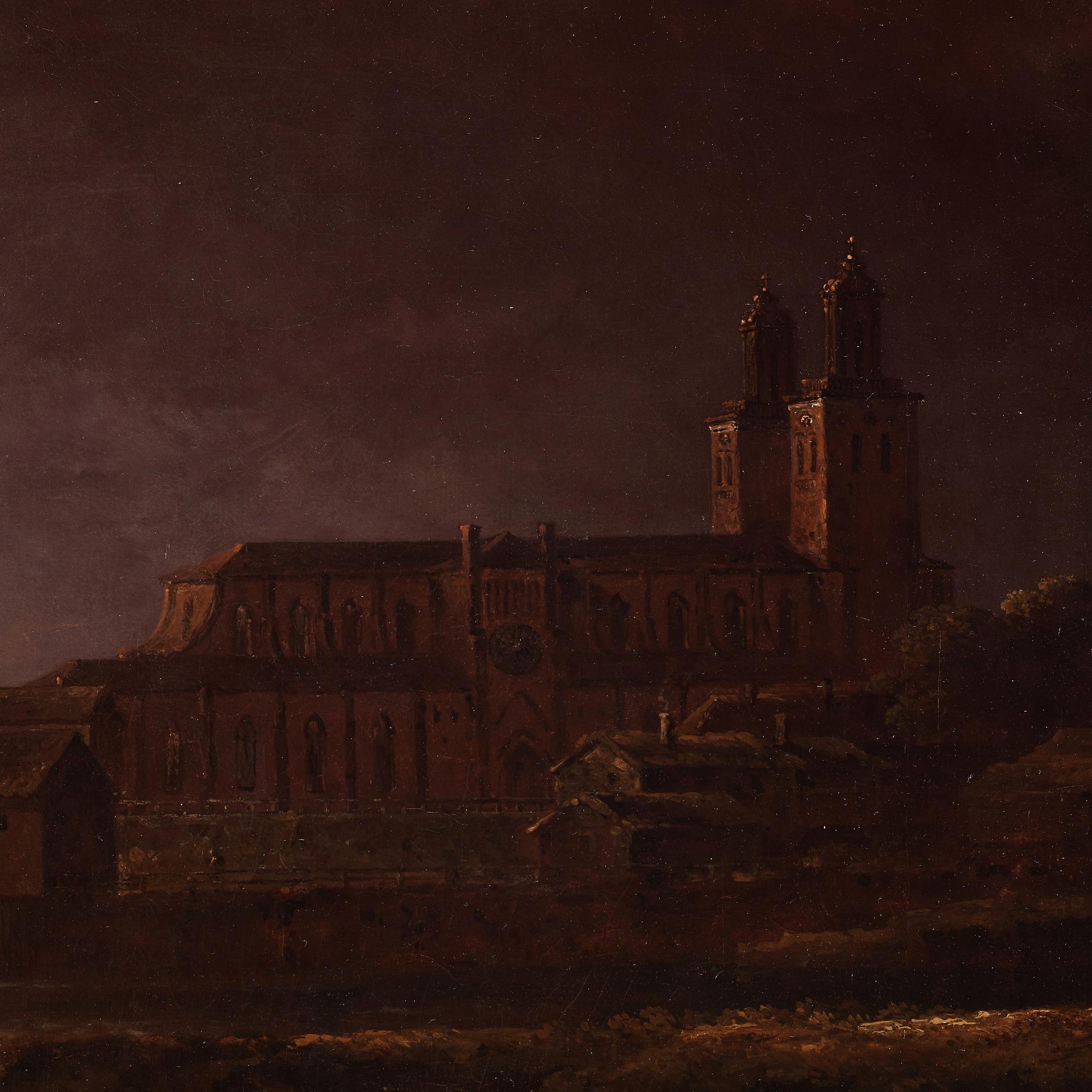 Carl Johan Fahlcrantz, Uppsala domkyrka i månsken.