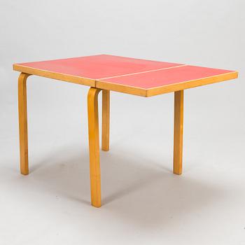Alvar Aalto, a mid 20th century folding table, four chairs and two stools for Artek.