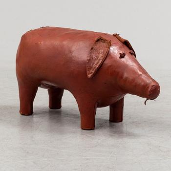 A leather footstool by Dimitri Omersa & Co.