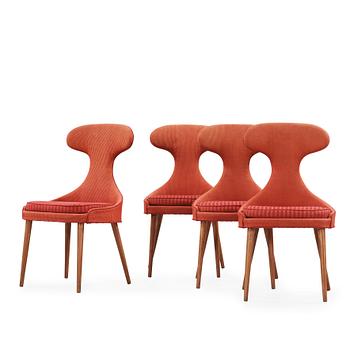 32. A set of four Danish chairs, unknown maker, 1950's.
