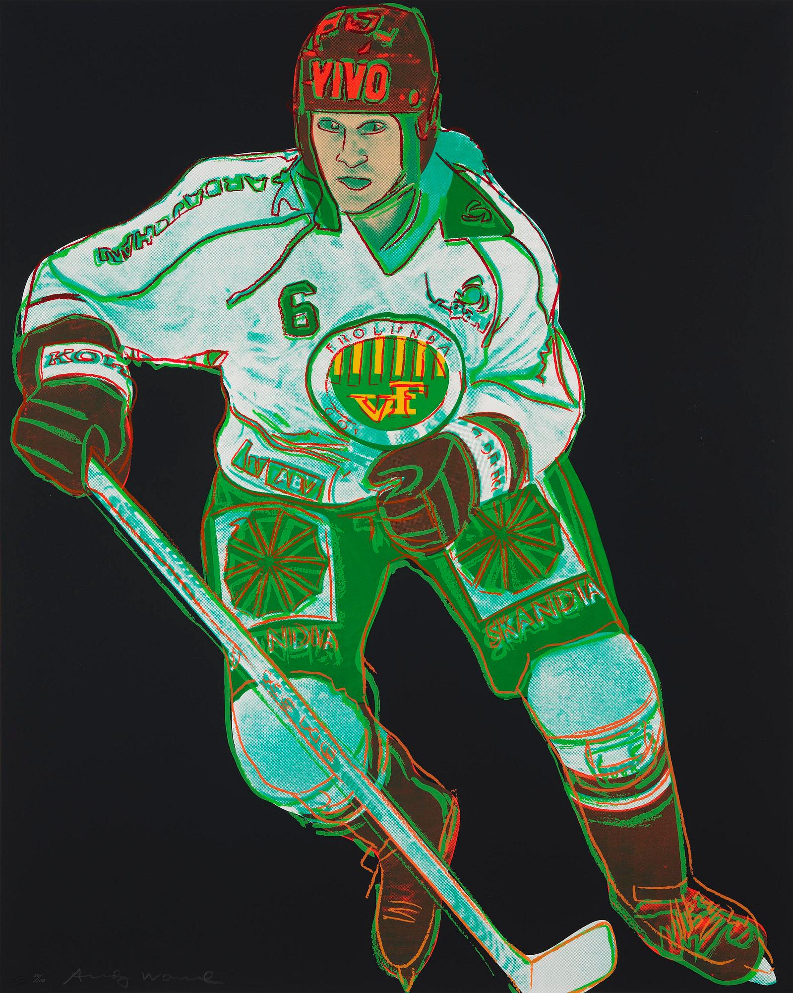 Andy Warhol, "Frölunda Hockey Player".