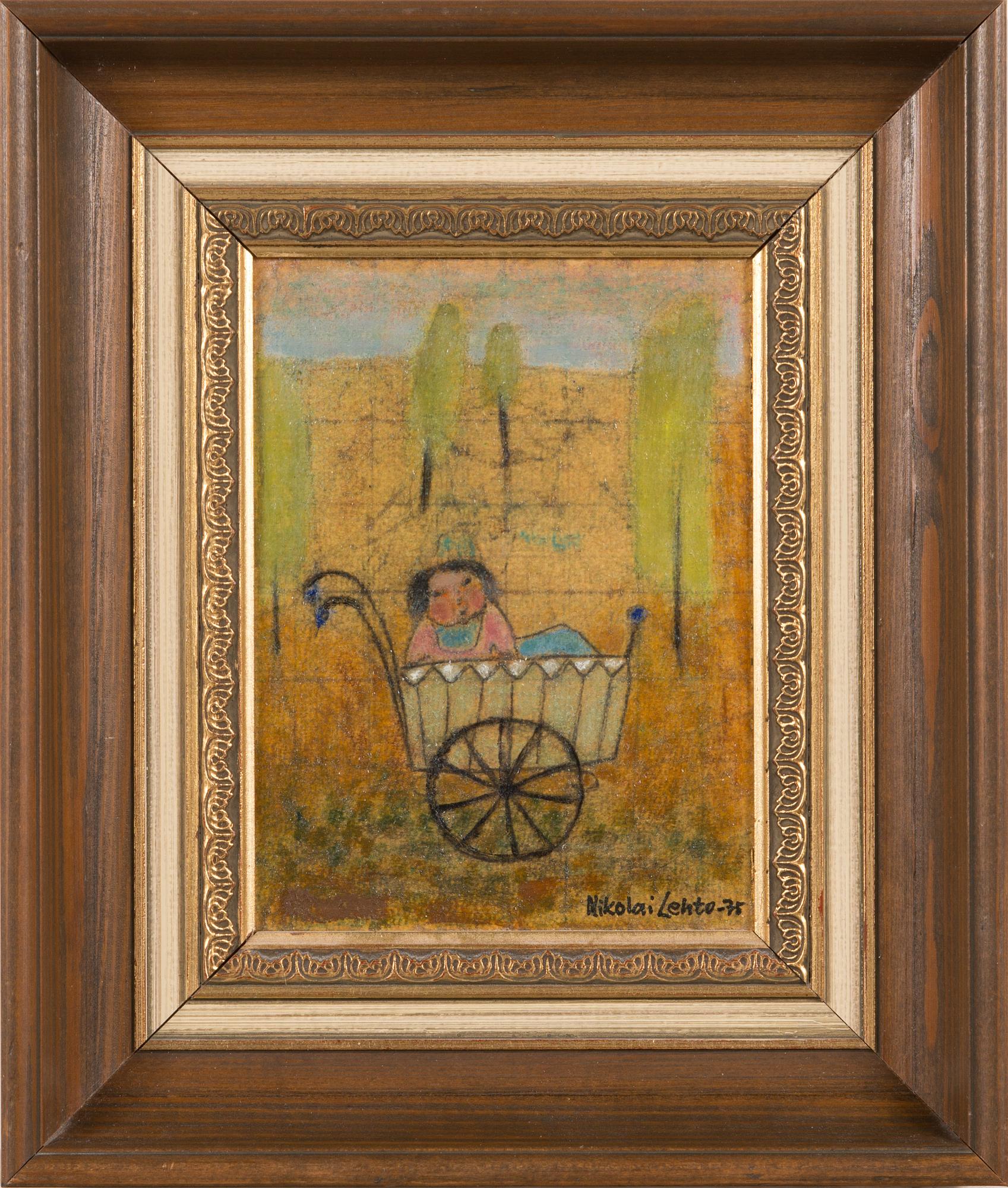 Nikolai Lehto, olja på pannå, signerad och daterad -75.