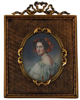 MINIATYRMÅLNINGAR, 5 st, bla Victoria Längstadius, 1800-1900-tal.