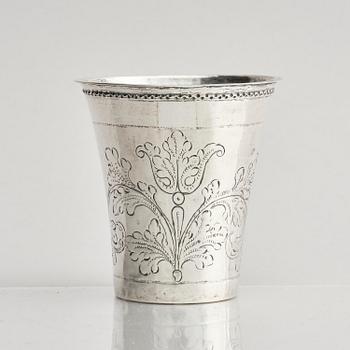 Anders Falck, bägare, silver, Jönköping 1725. Rokoko.