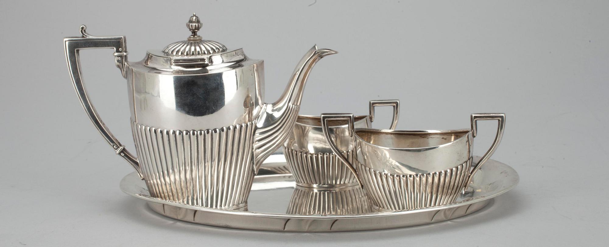 TESERVIS, 4 delar. 830 silver. Sverige, Danmark 1921-22. Vikt 557 g.