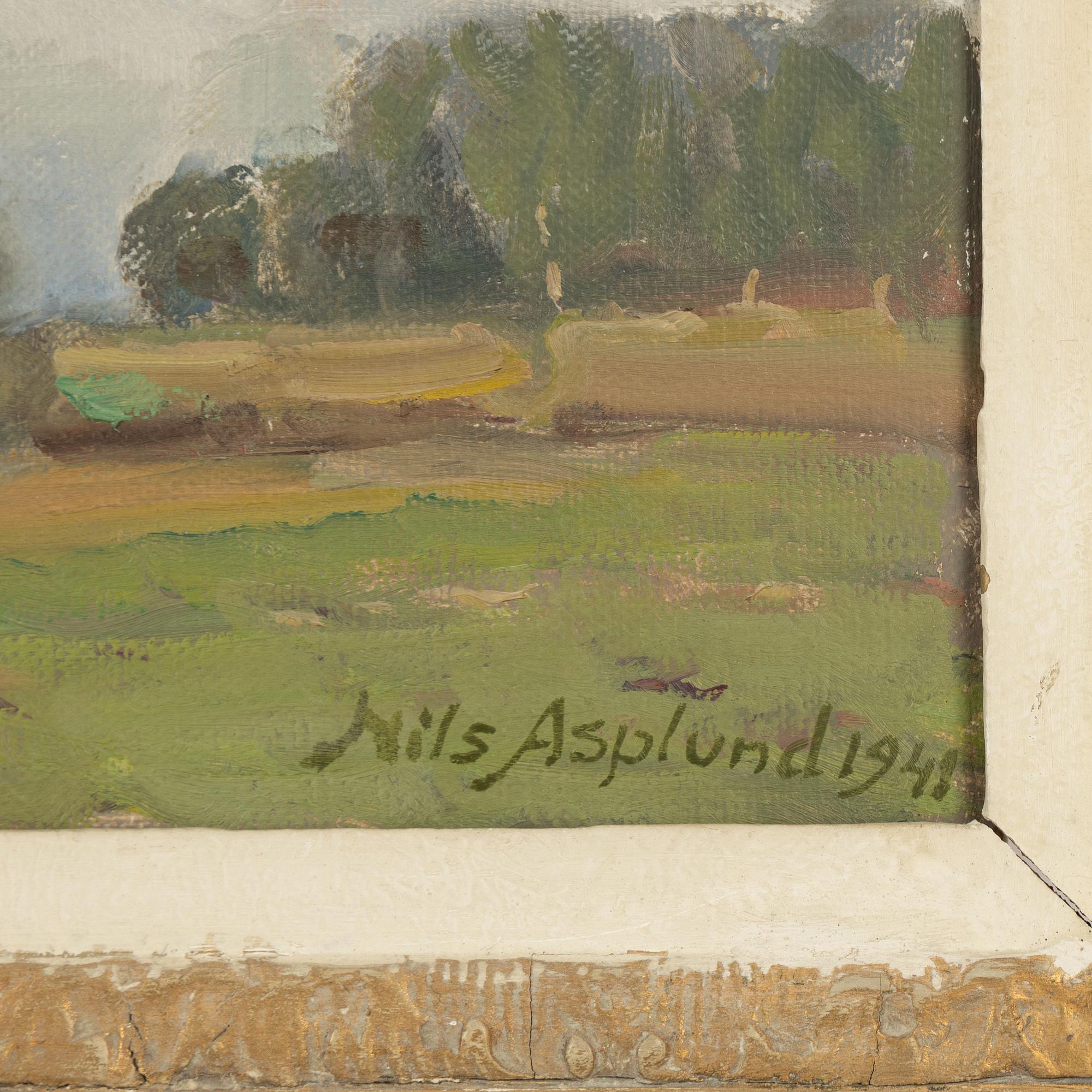 Nils Asplund, olja på duk, signerad och daterad 1941.