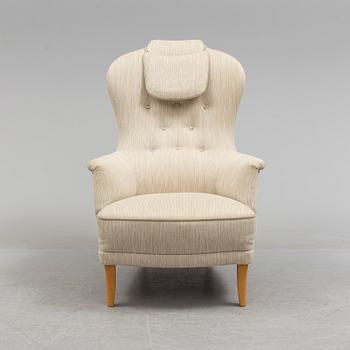 CARL MALMSTEN, fåtölj, "Farmor", AB O H Sjögren, Tranås, 1900-talets andra hälft.