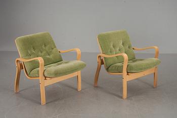 FÅTÖLJER, ett par. Yngve Ekström Skandi form.