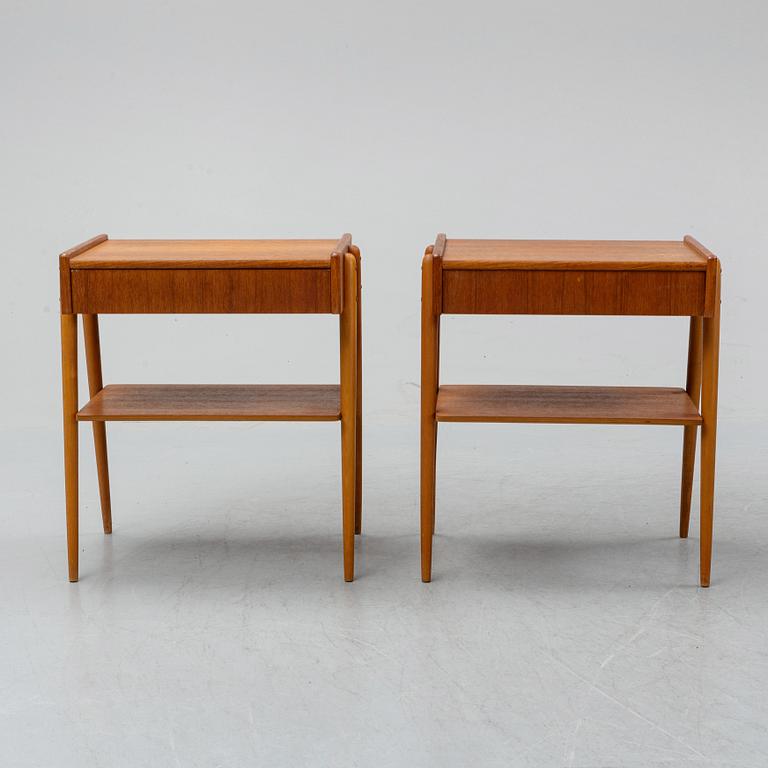 A pair of bedside tables, 1950's-60's.