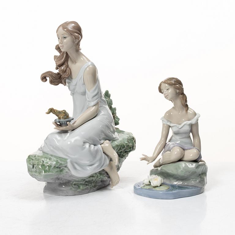 Lladró, figuriner, 4 st, "Reflections of Helena", " A tender caress", "Floral Dreams", "The Muse", Spanien.
