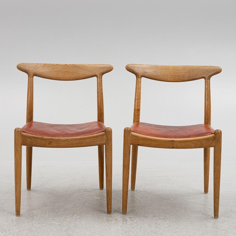 Hans J. Wegner, stolar, 6 st, "W1", C.M. Madsens Fabriker, Danmark 1950/60-tal.