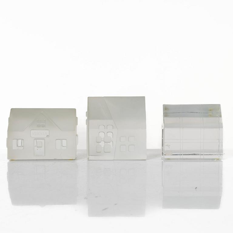 Jorma Vennola, Glasskulpturer, 11 delar, "Iittalabyn", 1990-tal.