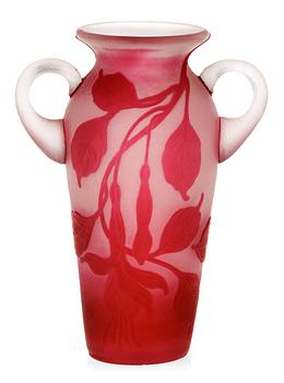 831. A Karl Lindeberg Art Nouveau cameo glass vase, Kosta, Sweden.