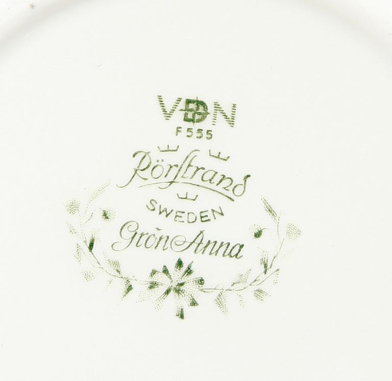 SERVISPORSLIN, 49 delar, "Grön Anna", Rörstrand.