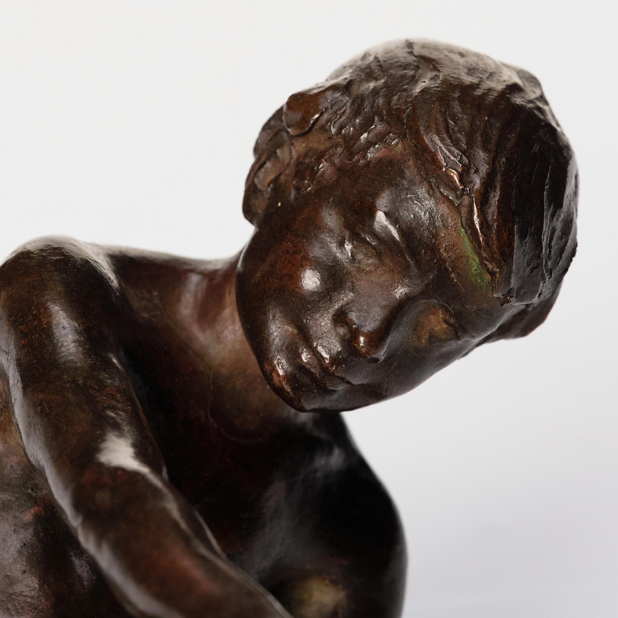 Hugo Elmqvist, a patinated bronze sculpture 'Bläckfisken' (The octopus), ca 1900.