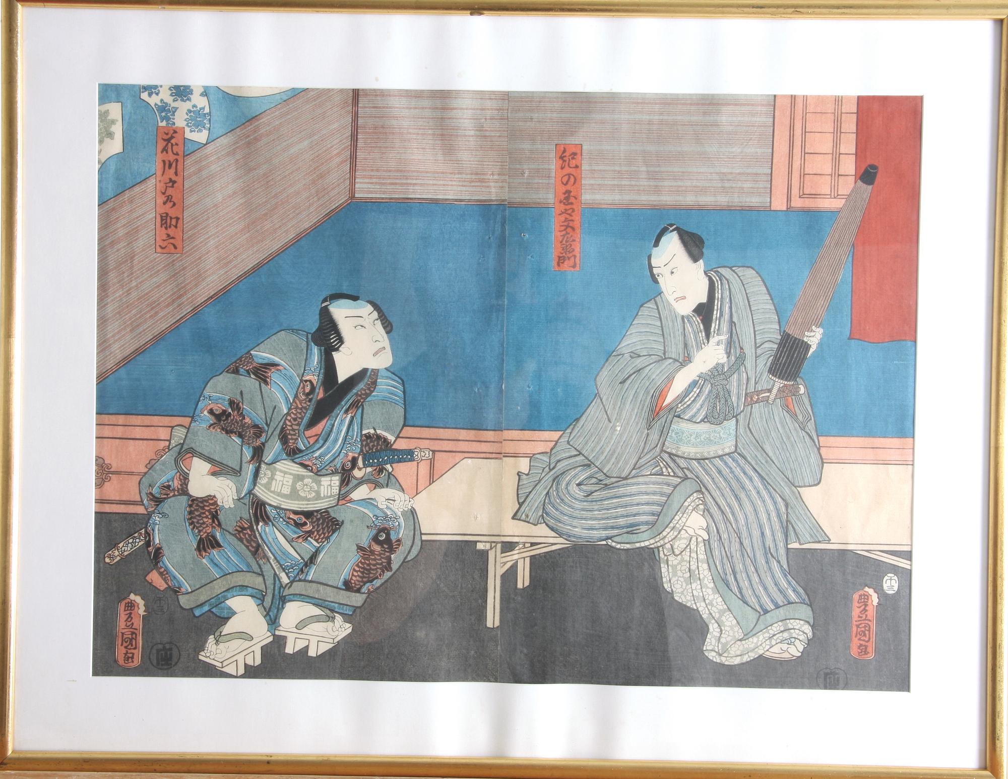 TOYOKUNI, färgträsnitt, Japan 1800-tal.