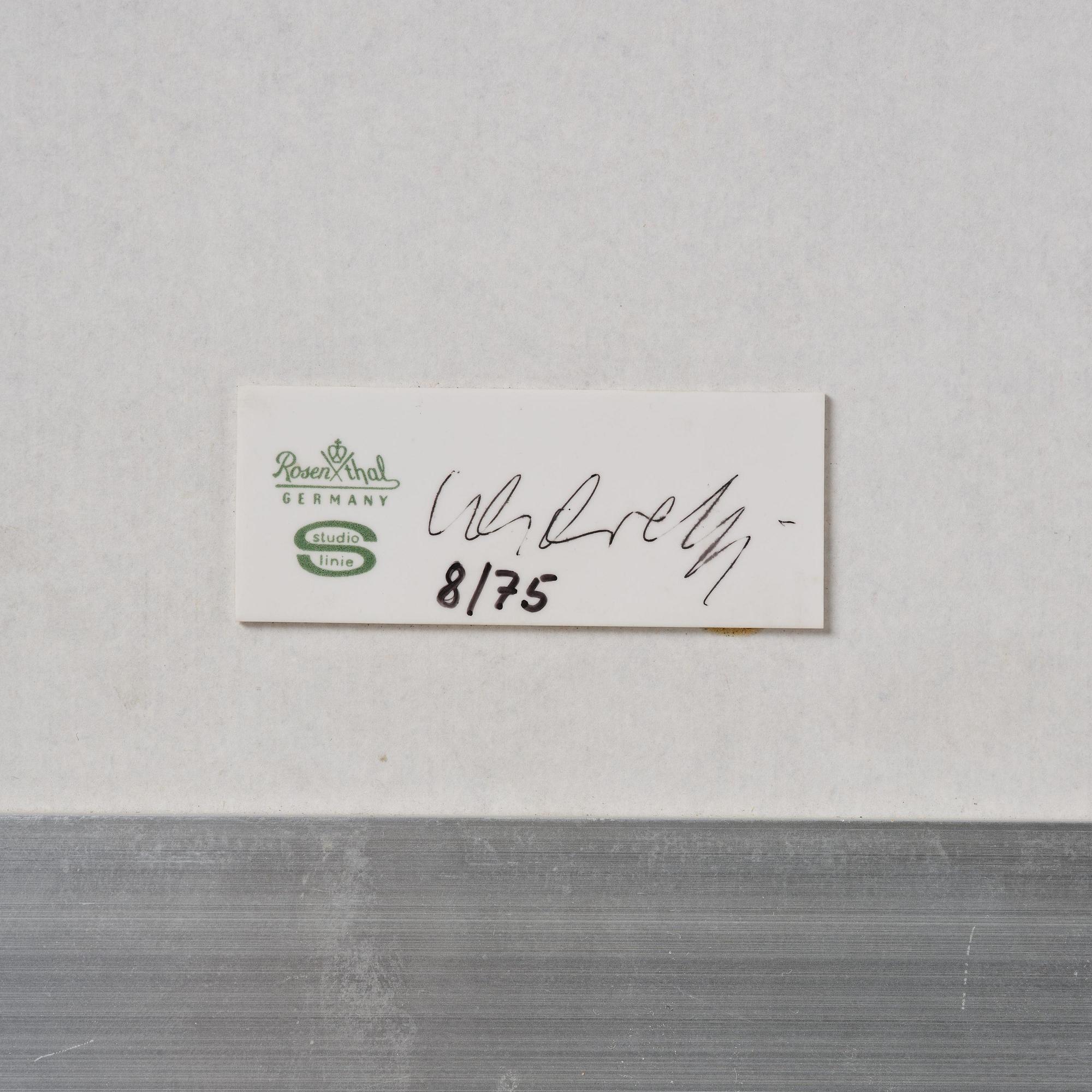 Victor Vasarely, a porcelain wall relief, Rosenthal Studio Linie, Germany, ed. 8/75.