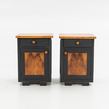 Nightstands, a pair, Art Deco, first half of the 20th century.