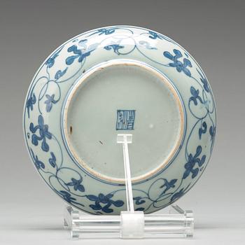 A set of nine blue and white dishes, Ming dynasty, Wanli (1572-1623).