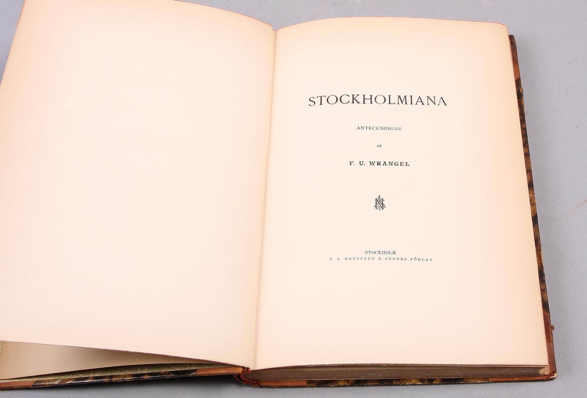 BÖCKER, 4 band, Stockolmiana. F.U.Wrangel 1902.