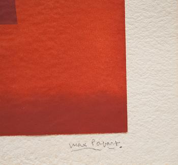 MAX PAPART, färglitografi med collage, signerad och numrerad 11/13.