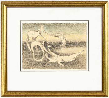 Erik Olson, mixed media on paper, signed and dated 1934.