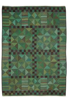 854. CARPET. "Rubirosa, grön". Tapestry weave. 247 x 172,5 cm. Signed AB MMF MR.