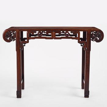 A Chinese hardwood altar table, Qing dynasty, late 19th Century.