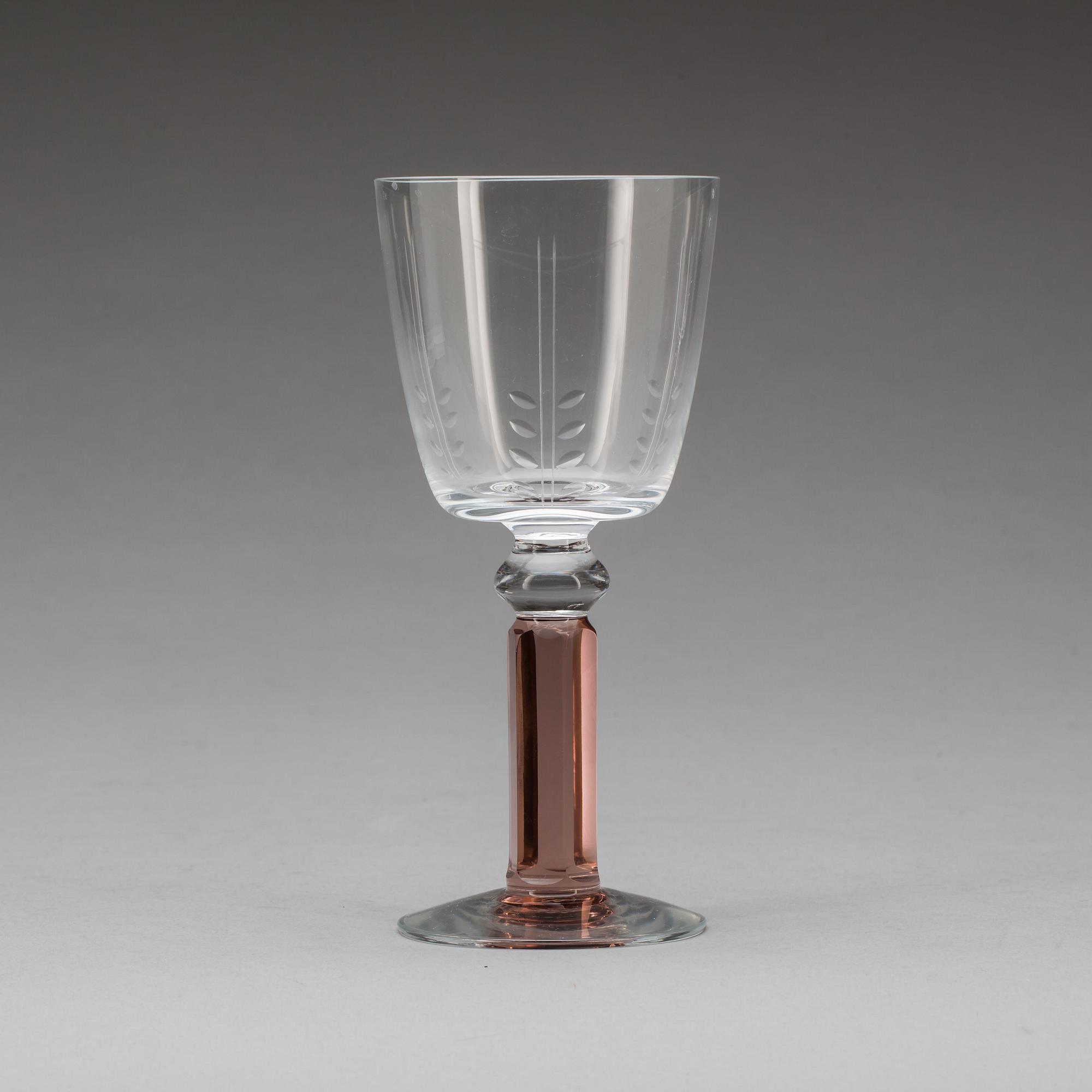 VINGLAS, 6 st, "Versailles", Gunnar Cyrén, Orrefors.
