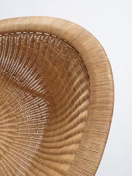 Nanna Ditzel, a teak and rattan easy chair, Ludvig Pontoppidan, Denmark 1950s.